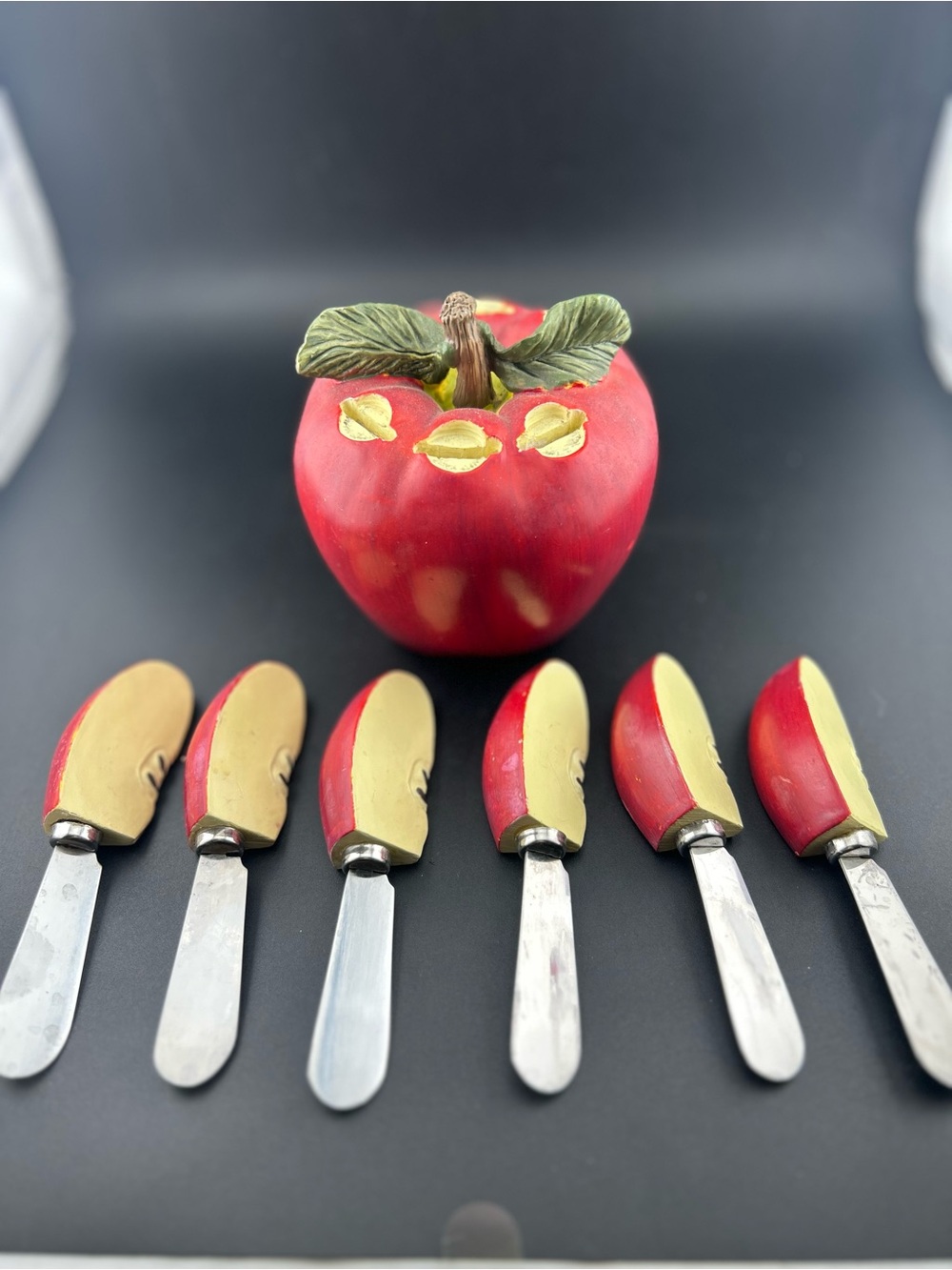 Vintage Apple Shape Spreader Knife Set 7 Piece Set